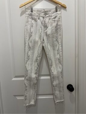 Joe's Hi rise Honey Jeans White Snake-Print Slim Jeans
